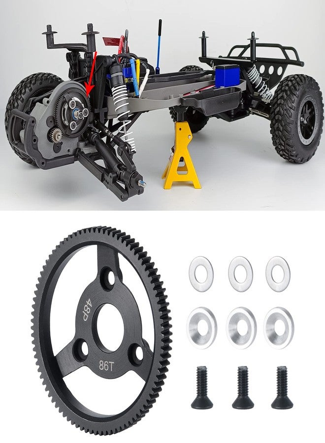 تروس ناقل الحركة الرئيسية من الصلب LSG 48P 76T 86T لسيارات Tra-xxas 1/10 Slash 2WD Stampede Rustler 2WD Bandit VXL XL-5 F-150 SVT (86T) - Image 1